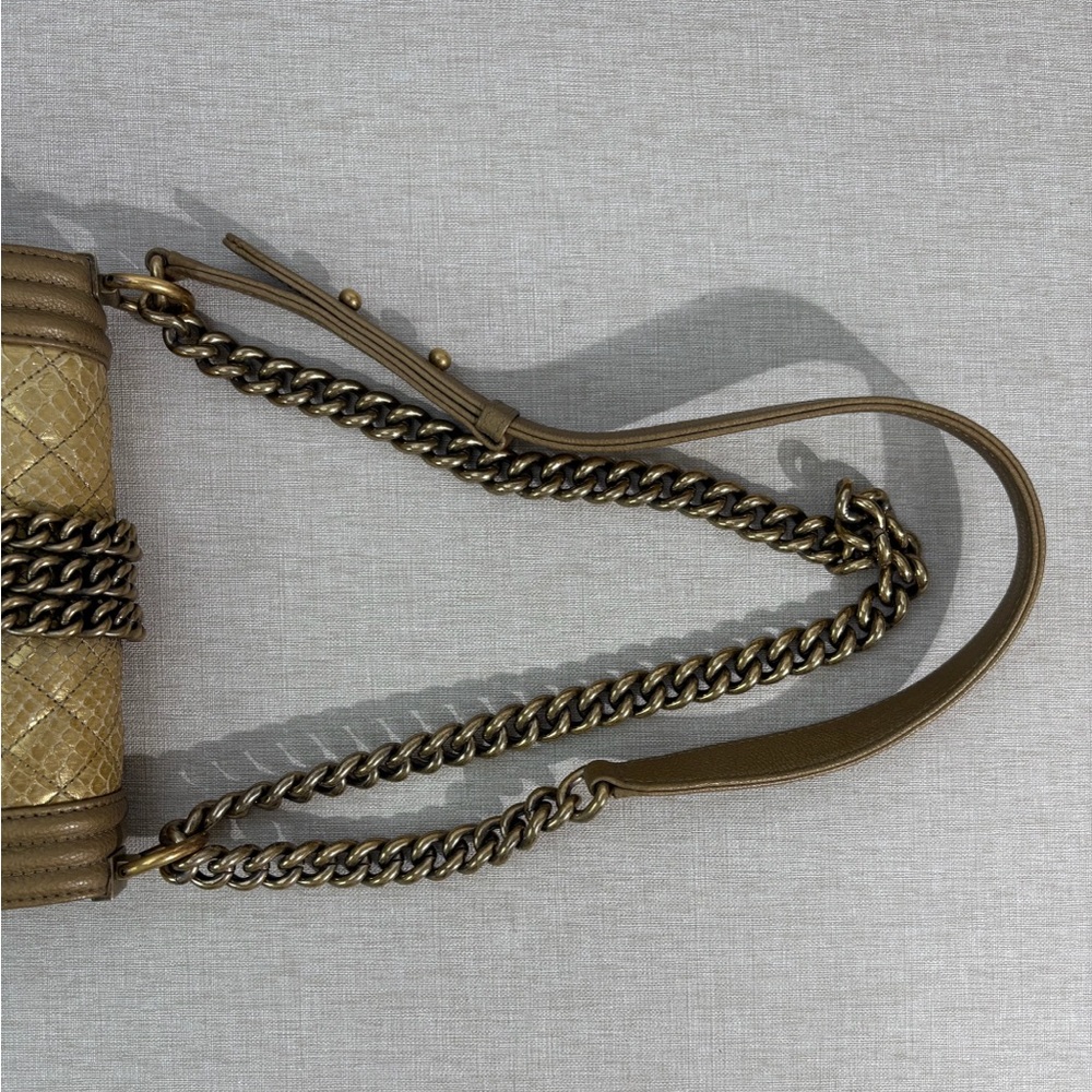 CHANEL Metallic Python Boy Flap Bag Small GHW - image 13